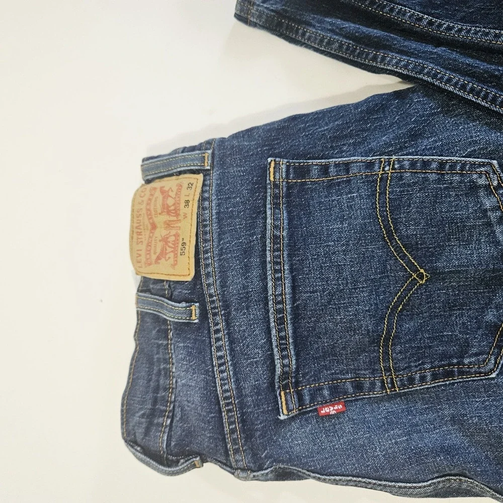 Levis 559 Men's Jeans Size 38W x 32L Dark Wash Regular Fit Zipper Fly